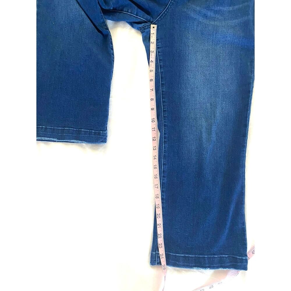 LUUKSE Wide Leg High Rise Jeans Size 16 Darker Wash Denim w Rainbow Pocket Plus - Picture 12 of 12
